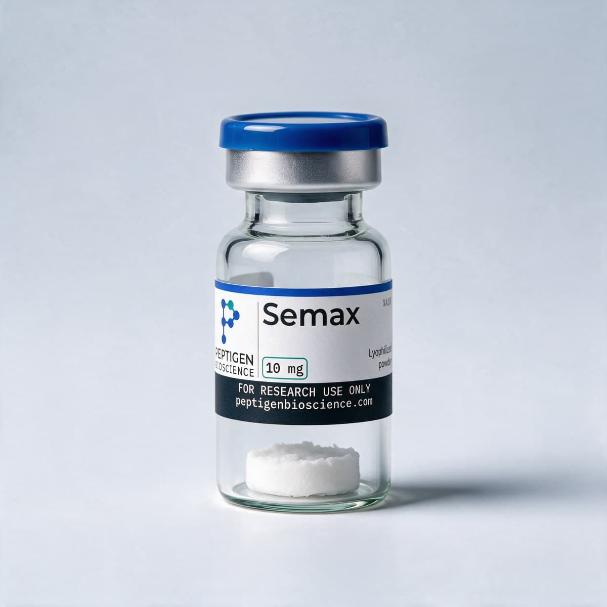 Semax 10 mg, 3 ml glass vial with Peptigen Bioscience label